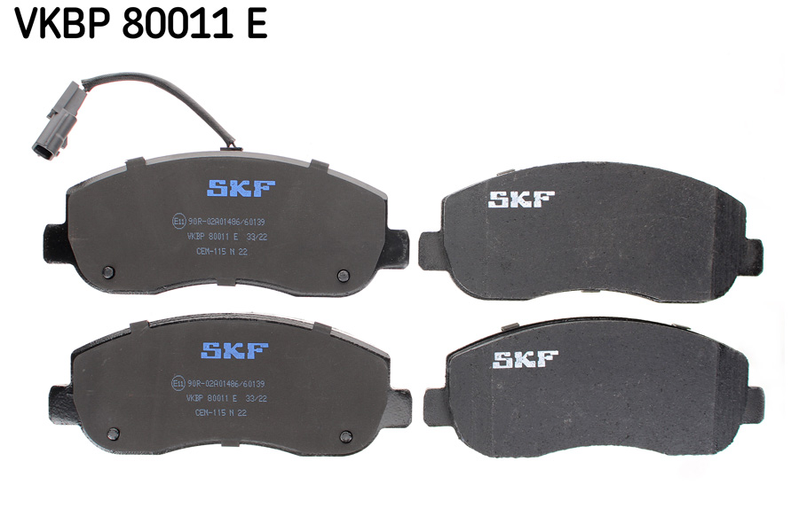 Комплект тормозных колодок, дисковый тормоз - VKBP 80011 E SKF